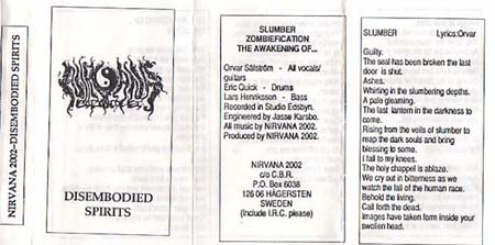 NIRVANA 2002 - Disembodied Spirits cover 