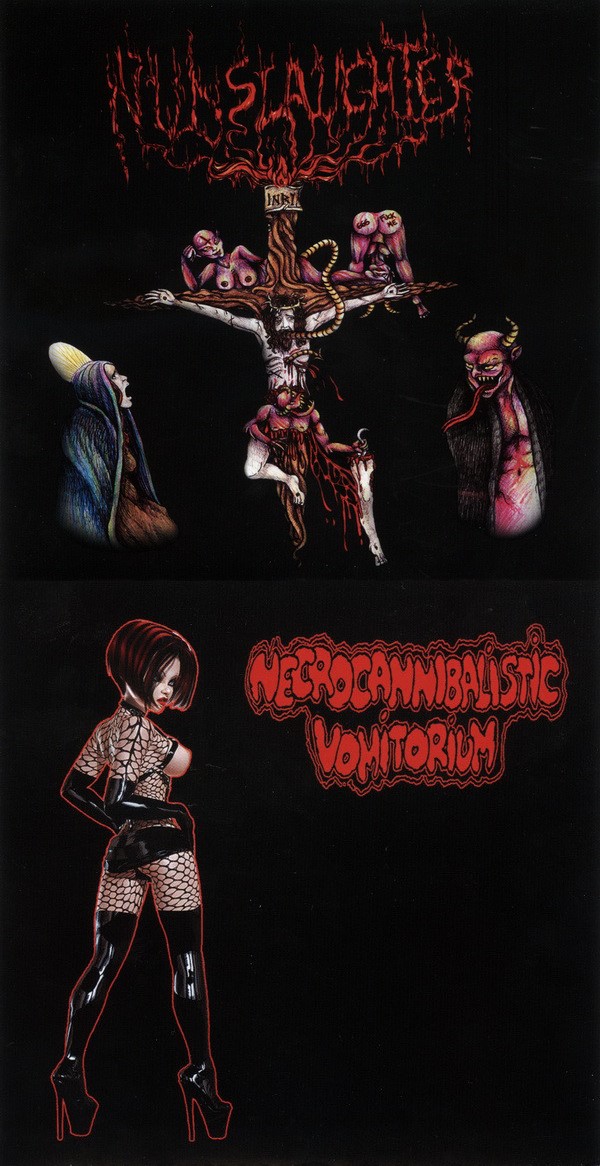 NUNSLAUGHTER - Nunslaughter / Necrocannibalistic Vomitorium cover 