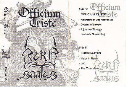 OFFICIUM TRISTE - Promo '96 cover 