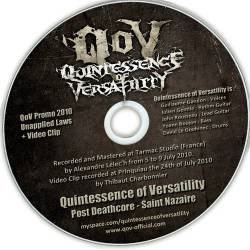 QUINTESSENCE OF VERSATILITY - Promo 2010 cover 