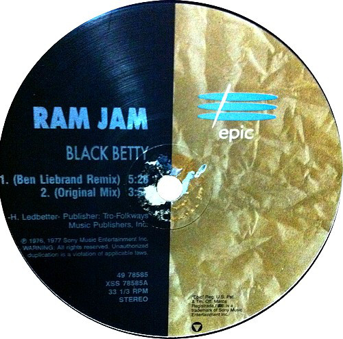 RAM JAM - Black Betty / Play That Funky Music cover 