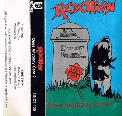 REBELLION - Rebellion, Does Anybody Care cover 