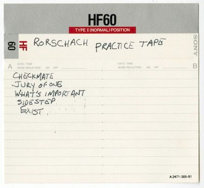 RORSCHACH - Practice Tape cover 