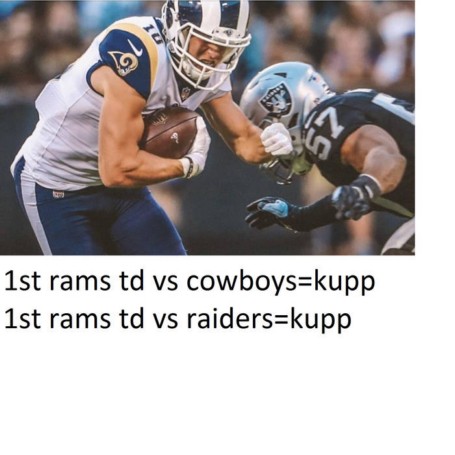 SLOTH - 1st TD In Both Of 1st 2 Rams Preseason Games=C.Kupp!! cover 