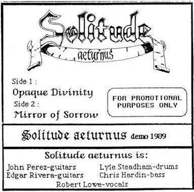 SOLITUDE AETURNUS - Demo 1989 cover 