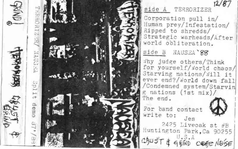 TERRORIZER - Terrorizer / Nausea cover 
