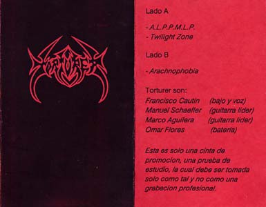 TORTURER - Promo Noviembre '91 cover 