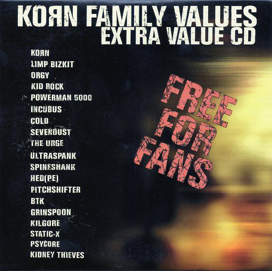 VARIOUS ARTISTS (LABEL SAMPLES AND FREEBIES) - Korn Family Values Extra Value CD cover 