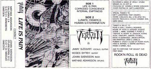VERMIN - Life Is Pain cover 