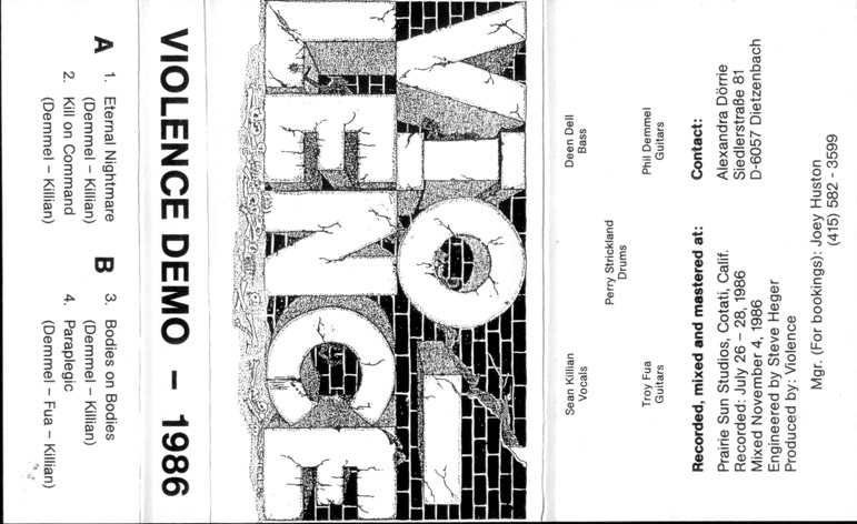 VIO-LENCE - Second 1986 demo cover 